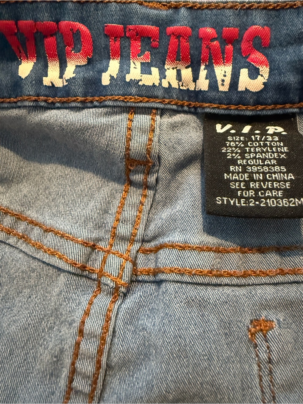 VIP Jeans Dark Wash Denim Fraying Distressed Cut Off Jean Shorts 17/33 Boho - Picture 7 of 8
